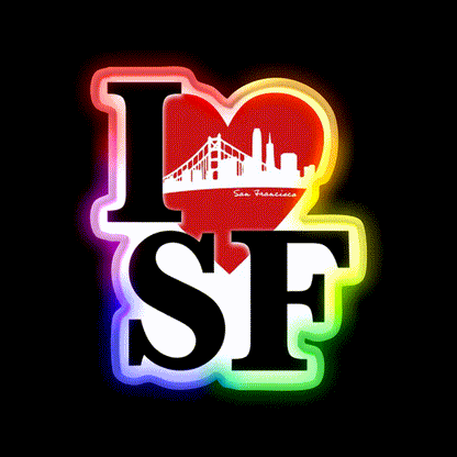 I Love San Francisco Asian Cultural Led Neon Sign Rgb Color - LED neon sign close-up detail