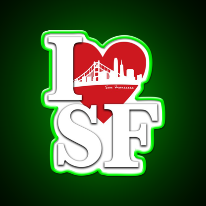 I Love San Francisco Asian Cultural Led Neon Sign Wall Art Rgb Color - LED neon sign view 8