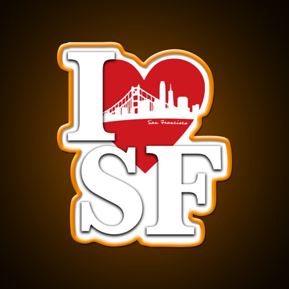 I Love San Francisco Asian Cultural Led Neon Sign Wall Art Rgb Color - LED neon sign view 6
