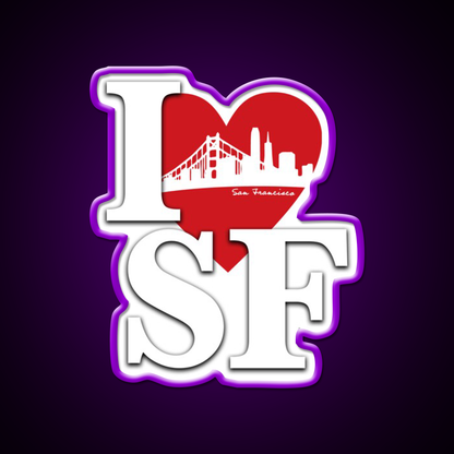 I Love San Francisco Asian Cultural Led Neon Sign Wall Art Rgb Color - LED neon sign view 9