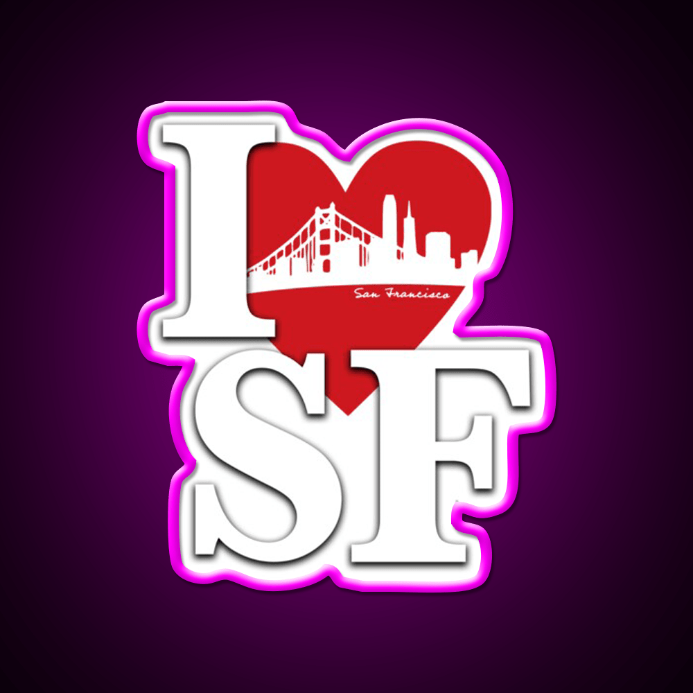I Love San Francisco Asian Cultural Led Neon Sign Wall Art Rgb Color - Shineneon