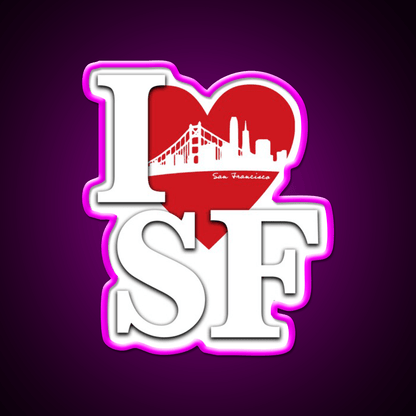 I Love San Francisco Asian Cultural Led Neon Sign Wall Art Rgb Color - Shineneon