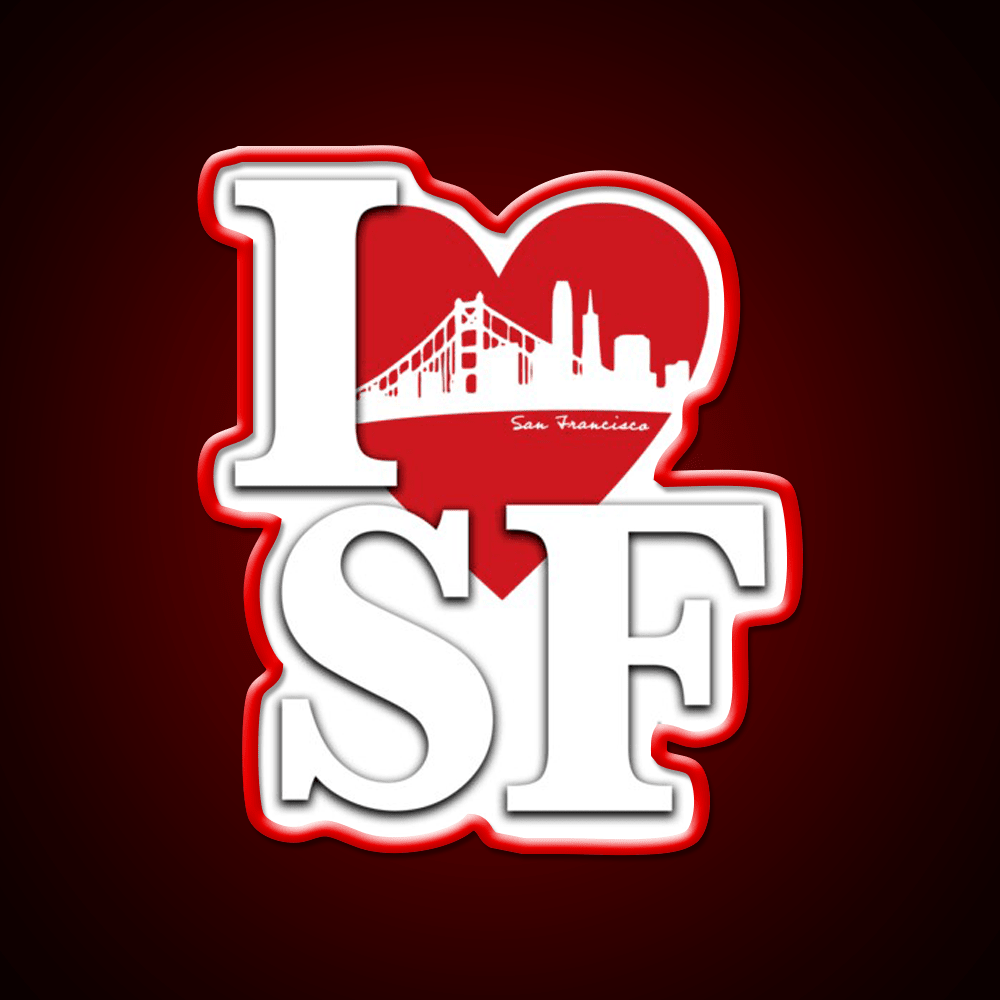 I Love San Francisco Asian Cultural Led Neon Sign Wall Art Rgb Color - Shineneon
