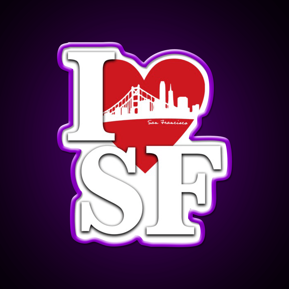 I Love San Francisco Asian Cultural Led Neon Sign Wall Art Rgb Color - Shineneon