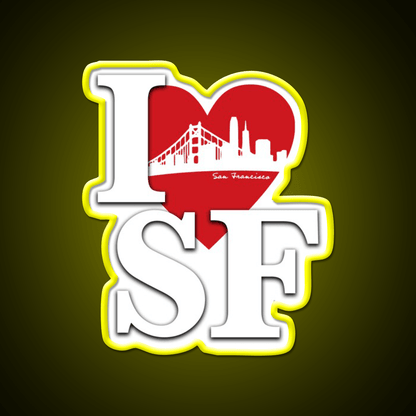 I Love San Francisco Asian Cultural Led Neon Sign Wall Art Rgb Color - Shineneon