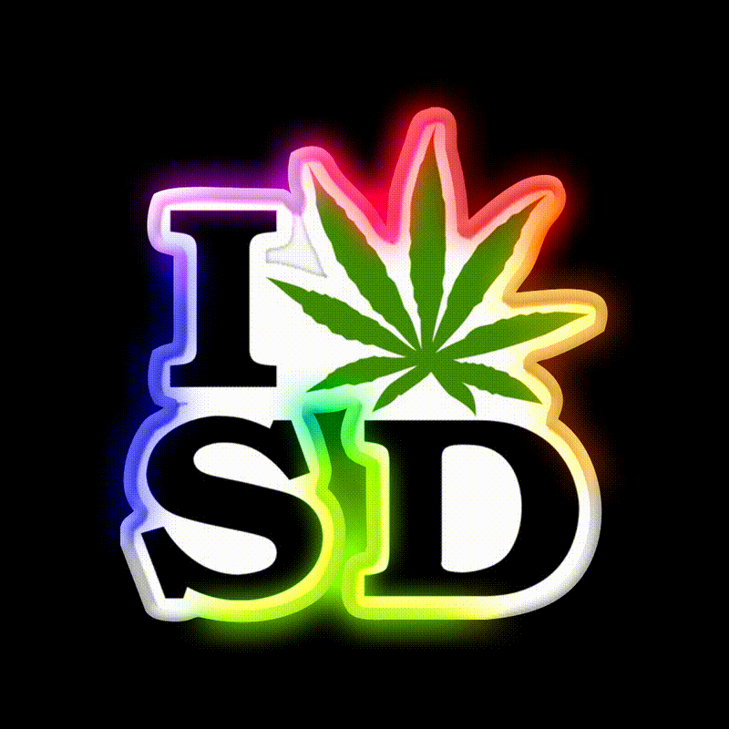 I Love South Dakota Weed Hemp Inspired Green Leaf Led Neon Sign Rgb Color - LED neon sign close-up detail