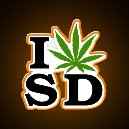 I Love South Dakota Weed Hemp Inspired Green Leaf Led Neon Sign Rgb Color - LED neon sign view 6