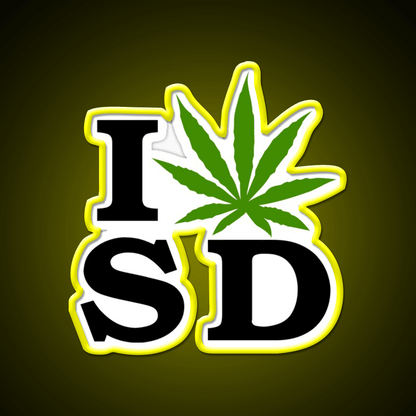 I Love South Dakota Weed Hemp Inspired Green Leaf Led Neon Sign Rgb Color - Shineneon