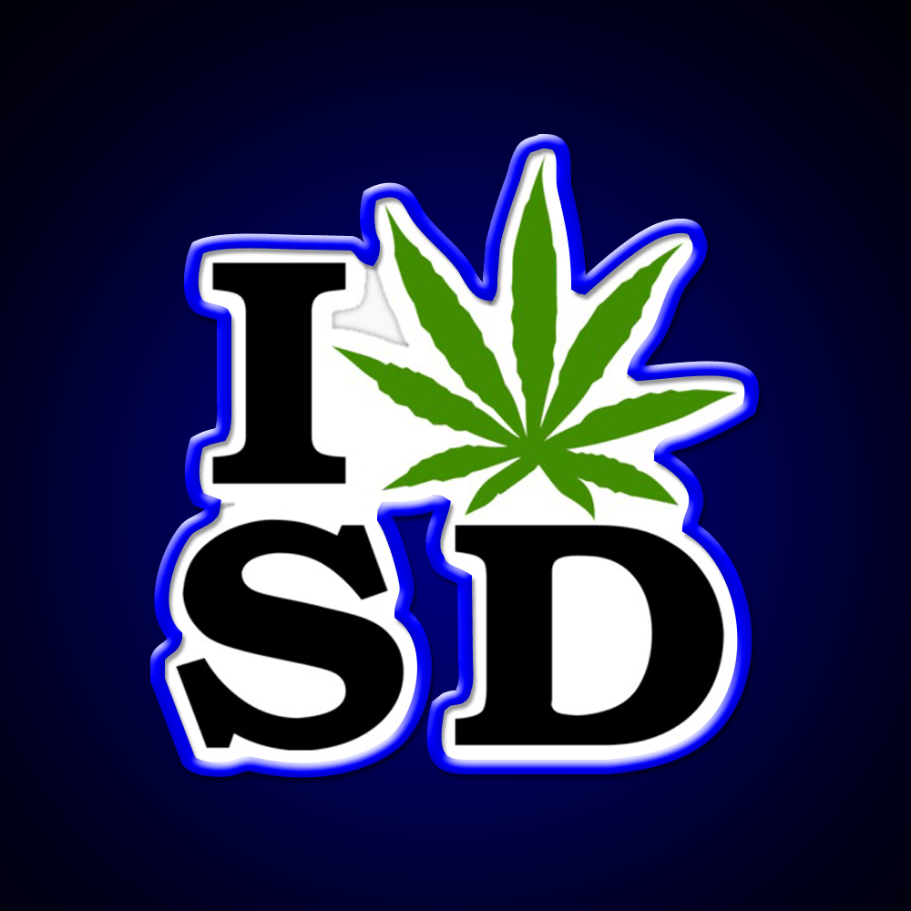 I Love South Dakota Weed Hemp Inspired Green Leaf Led Neon Sign Rgb Color - Shineneon