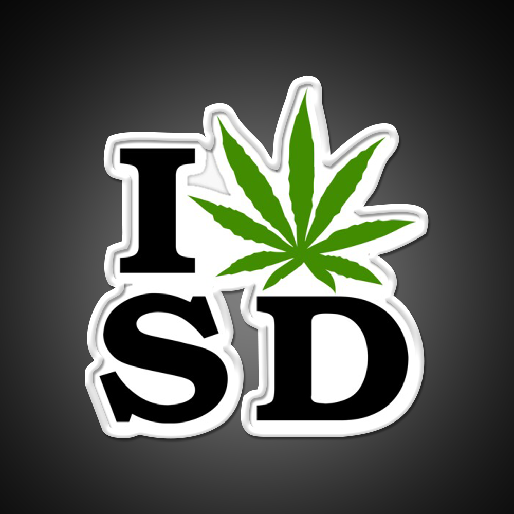I Love South Dakota Weed Hemp Inspired Green Leaf Led Neon Sign Rgb Color - LED neon sign view 11