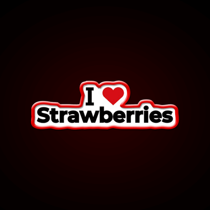 I Love Strawberries Snack Food Led Neon Sign Rgb Color - Shineneon