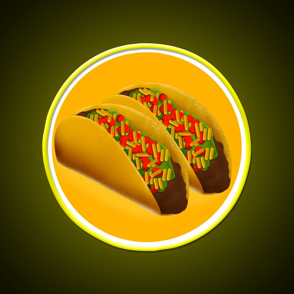 I Love Taco Led Neon Sign Mexican Food Sign Kitchen Sign Rgb Color - Custom LED neon sign front view