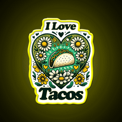 I Love Taco Led Neon Sign Mexican Food Sign Rgb Color - Custom LED neon sign front view