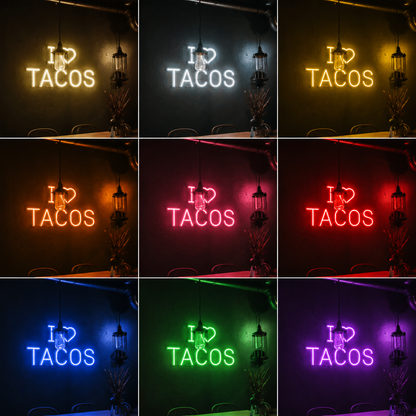 I Love Tacos LED Neon Sign - 05 Color Grid
