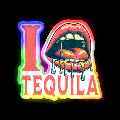 I Love Tequila Party Drink Tequila Led Neon Sign Bar Led Sign Rgb Color - LED neon sign close-up detail