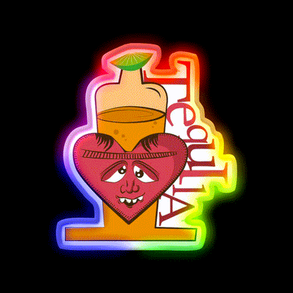 I Love Tequila Party Drink Tequila Led Neon Sign Bar Wall Light Rgb Color - LED neon sign close-up detail