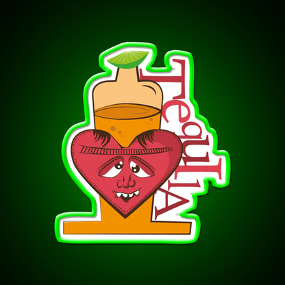 I Love Tequila Party Drink Tequila Led Neon Sign Bar Wall Light Rgb Color - Shineneon
