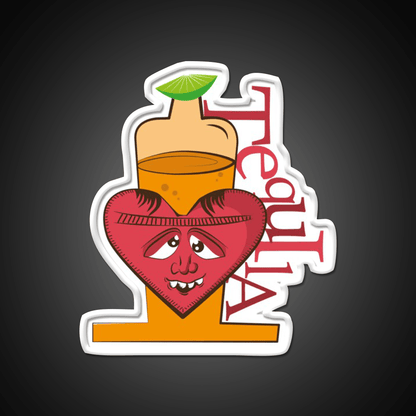 I Love Tequila Party Drink Tequila Led Neon Sign Bar Wall Light Rgb Color - Shineneon