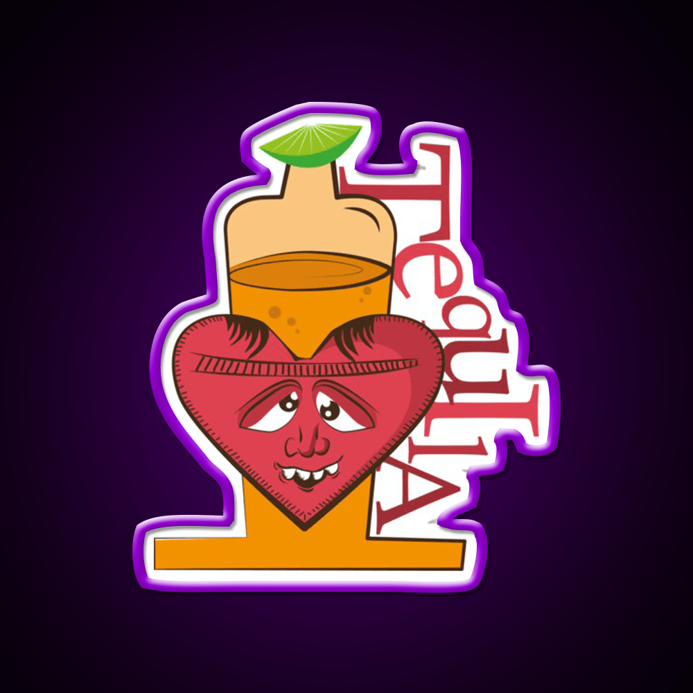 I Love Tequila Party Drink Tequila Led Neon Sign Bar Wall Light Rgb Color - Shineneon