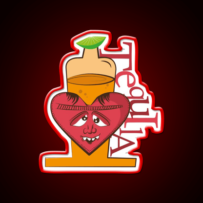 I Love Tequila Party Drink Tequila Led Neon Sign Bar Wall Light Rgb Color - Shineneon