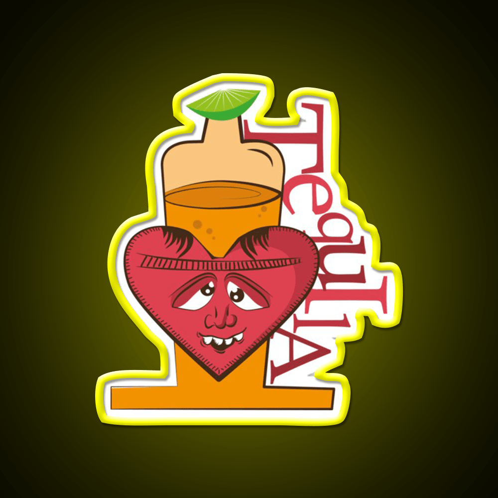 I Love Tequila Party Drink Tequila Led Neon Sign Bar Wall Light Rgb Color - Shineneon