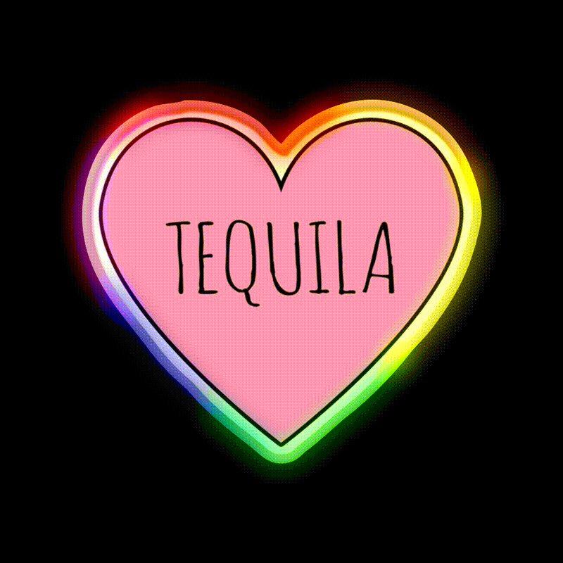 I Love Tequila Party Drink Tequila Led Neon Sign Rgb Color - LED neon sign close-up detail