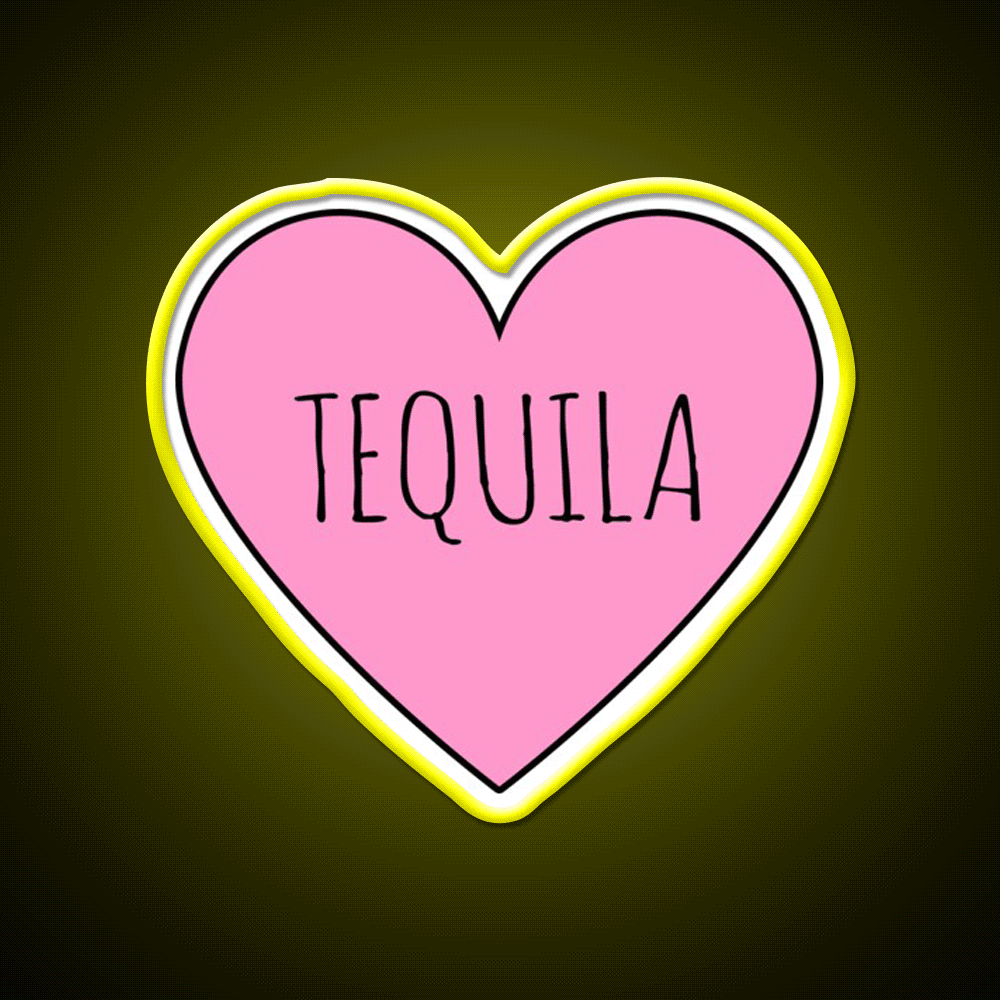 I Love Tequila Party Drink Tequila Led Neon Sign Rgb Color - Custom LED neon sign front view