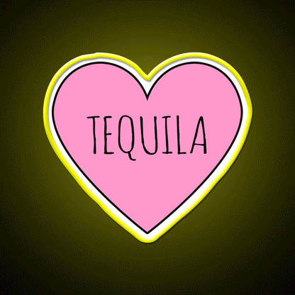 I Love Tequila Party Drink Tequila Led Neon Sign Rgb Color - Custom LED neon sign front view