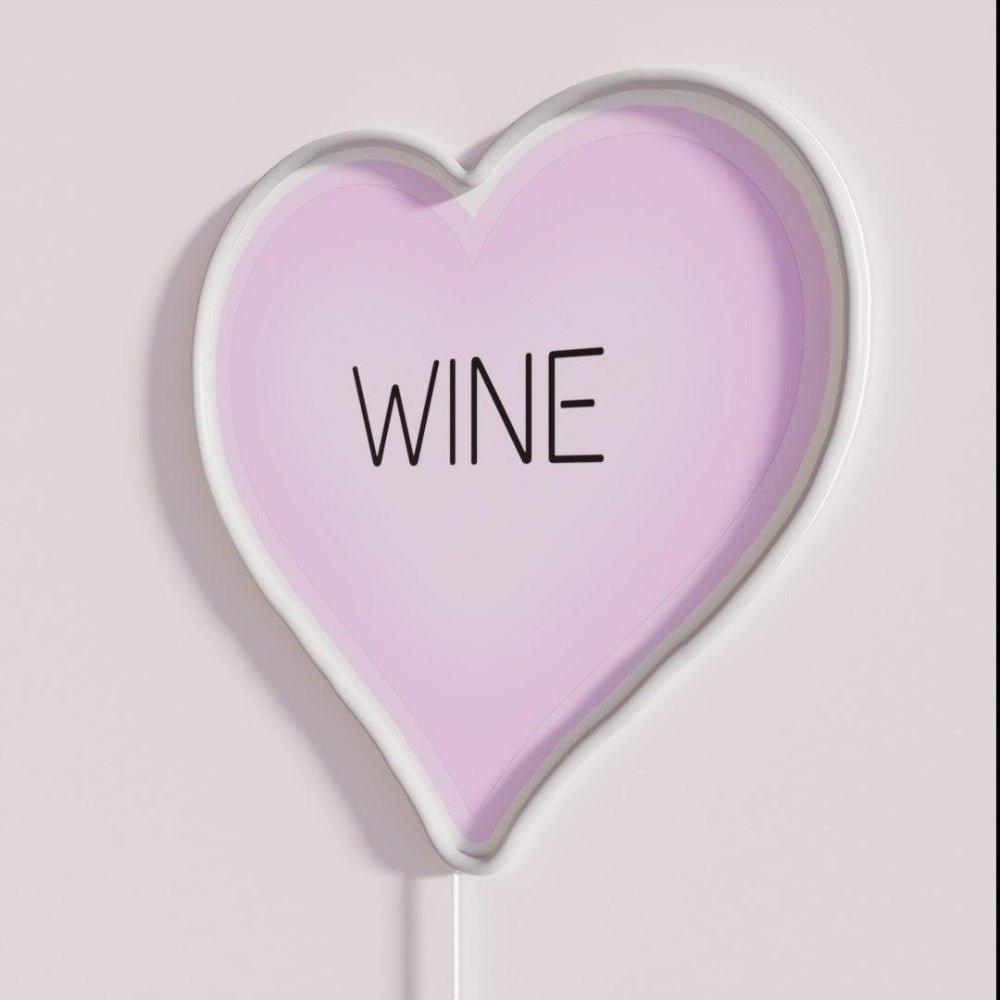 I Love The Heart Of Wine Rgb Led Neon Sign - Shineneon