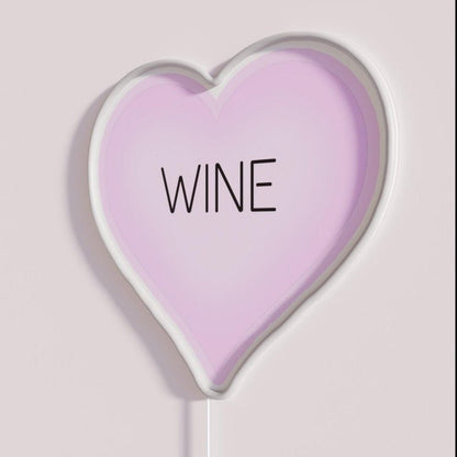 I Love The Heart Of Wine Rgb Led Neon Sign - Shineneon