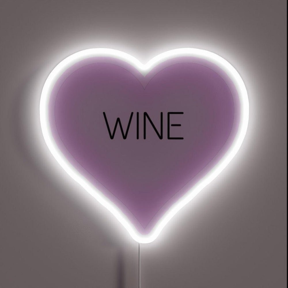 I Love The Heart Of Wine Rgb Led Neon Sign - Shineneon