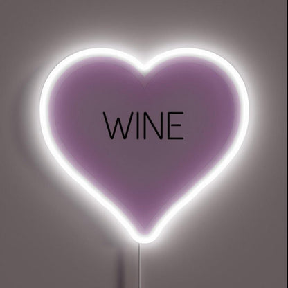 I Love The Heart Of Wine Rgb Led Neon Sign - Shineneon