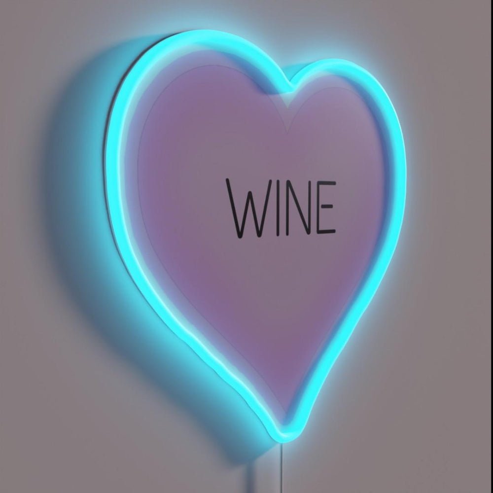 I Love The Heart Of Wine Rgb Led Neon Sign - Shineneon