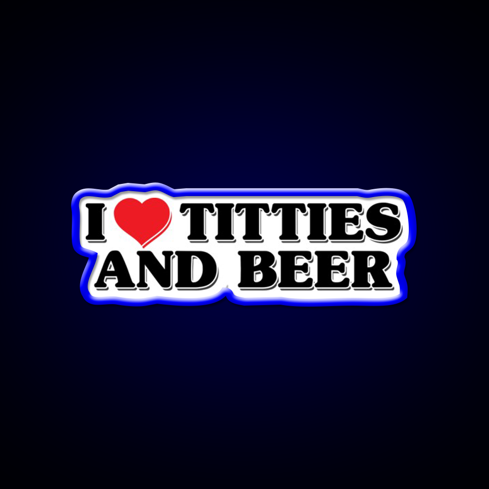 I Love Titties And Beer Man Cave Bar Led Neon Sign Rgb Color - LED neon sign view 5