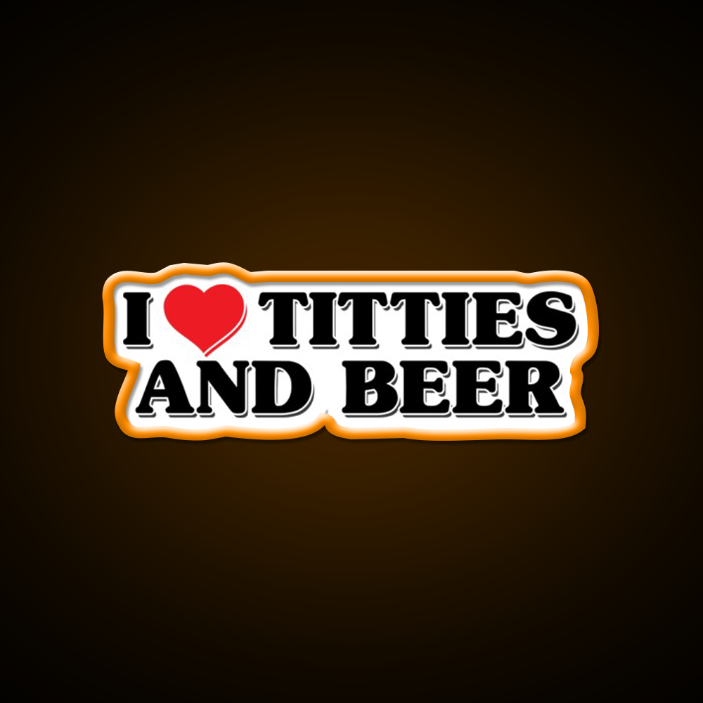 I Love Titties And Beer Man Cave Bar Led Neon Sign Rgb Color - LED neon sign view 6