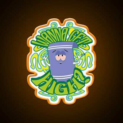 I Love Towelie Gradient Hemp Inspired Green Leaf Led Neon Sign Rgb Color - Shineneon