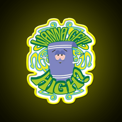 I Love Towelie Gradient Hemp Inspired Green Leaf Led Neon Sign Rgb Color - Shineneon