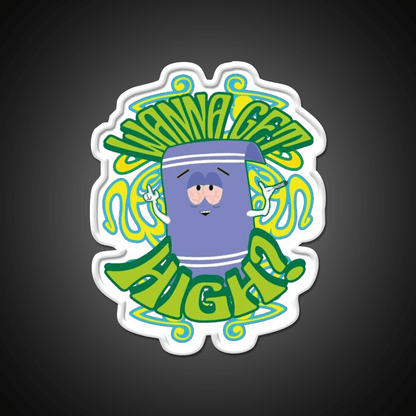I Love Towelie Gradient Hemp Inspired Green Leaf Led Neon Sign Rgb Color - Shineneon