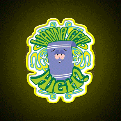 I Love Towelie Gradient Hemp Inspired Green Leaf Led Neon Sign Rgb Color