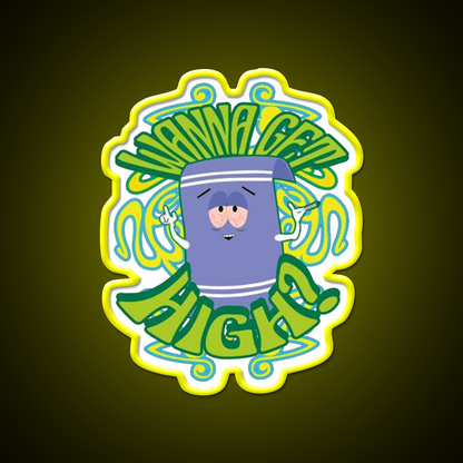 I Love Towelie Gradient Hemp Inspired Green Leaf Led Neon Sign Rgb Color