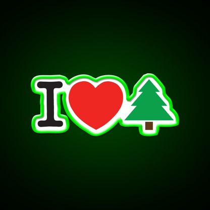 I Love Tree Hemp Inspired Green Leaf Led Neon Sign Rgb Color - LED neon sign view 8