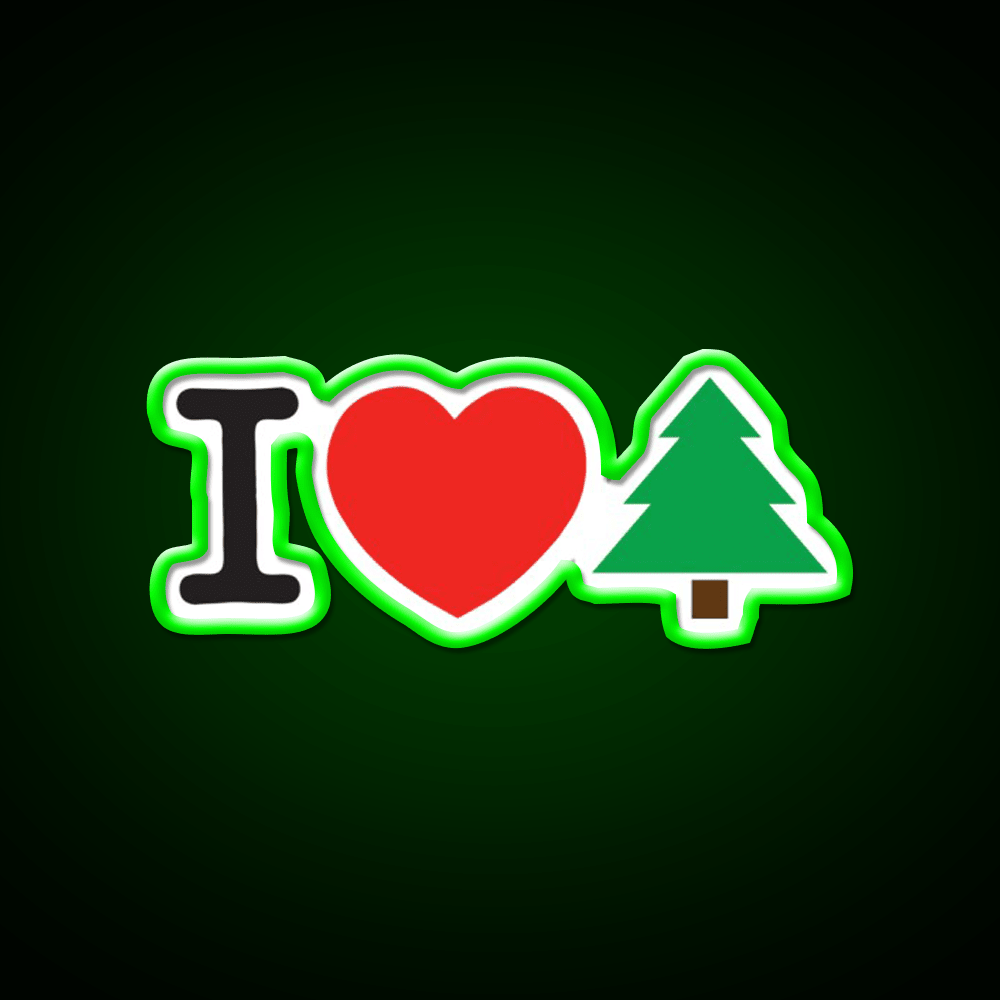 I Love Tree Hemp Inspired Green Leaf Led Neon Sign Rgb Color - Shineneon