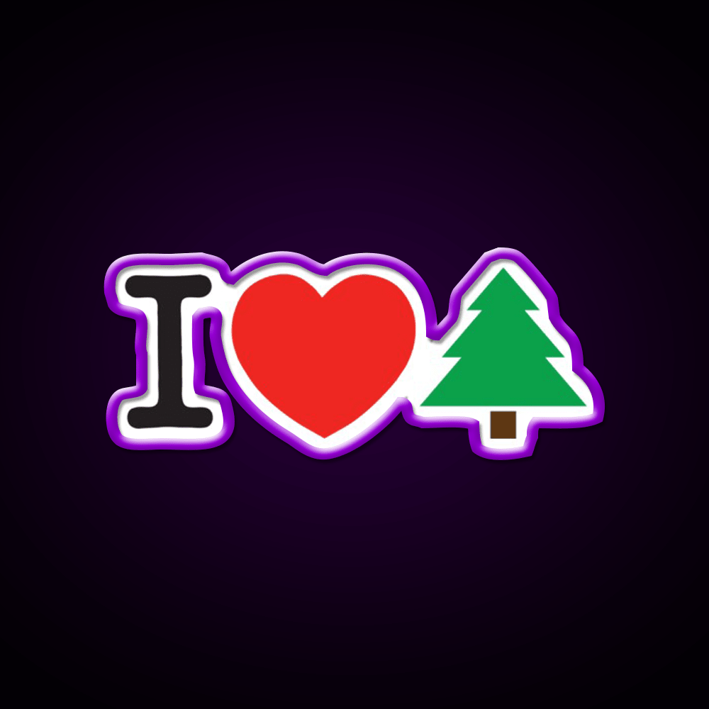 I Love Tree Hemp Inspired Green Leaf Led Neon Sign Rgb Color - Shineneon