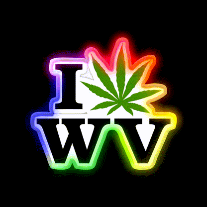 I Love West Virginia Weed Hemp Inspired Green Leaf Led Neon Sign Rgb Color - LED neon sign close-up detail