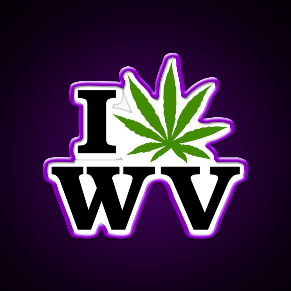 I Love West Virginia Weed Hemp Inspired Green Leaf Led Neon Sign Rgb Color - LED neon sign view 9