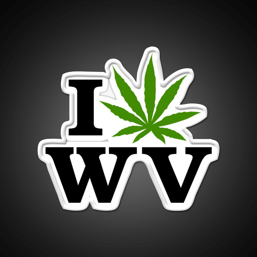 I Love West Virginia Weed Hemp Inspired Green Leaf Led Neon Sign Rgb Color - Shineneon