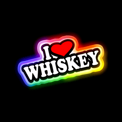 I Love Whiskey Drink Bar Led Neon Sign Rgb Color - LED neon sign close-up detail