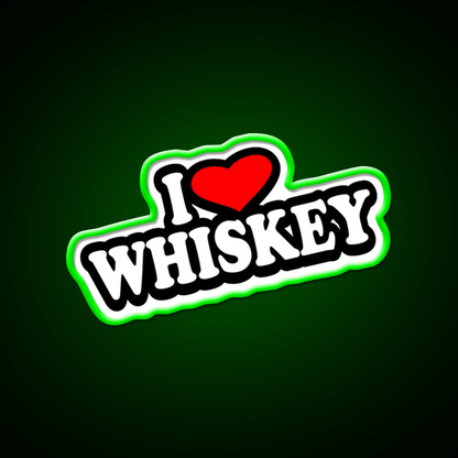 I Love Whiskey Drink Bar Led Neon Sign Rgb Color - Shineneon