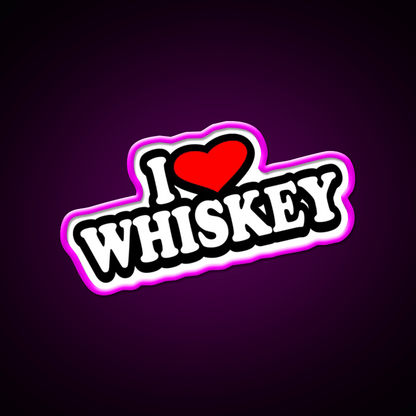 I Love Whiskey Drink Bar Led Neon Sign Rgb Color - Shineneon