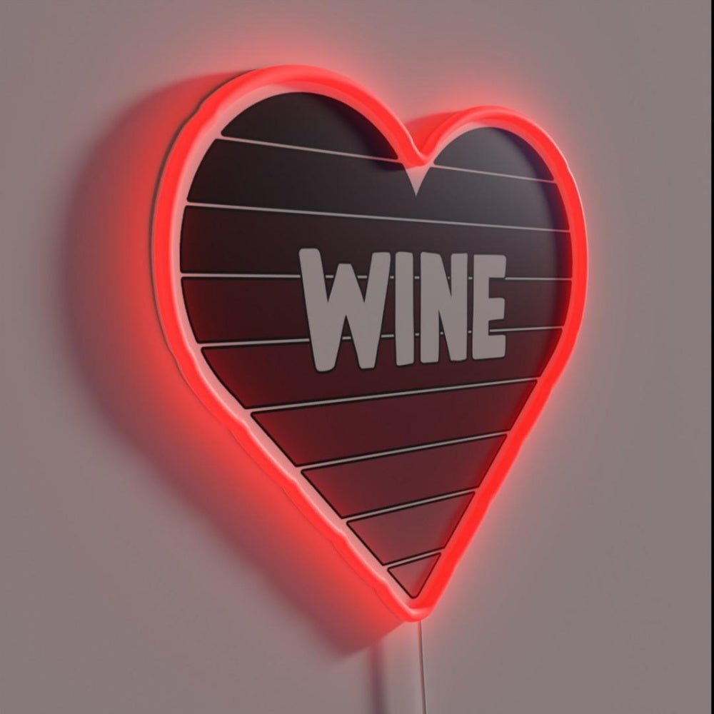 I Love Wine Heart Rgb Led Neon Sign - Shineneon